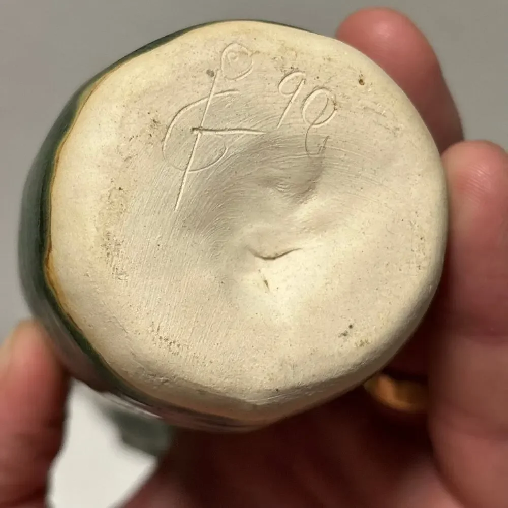 Vtg Patricia Garrett Zucchini Courgette Squash Pottery Vase 9